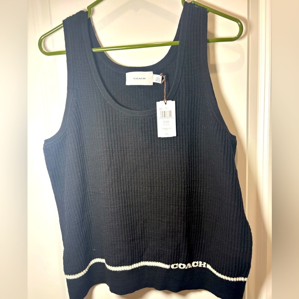 NWT Coach Knit Tank Black L